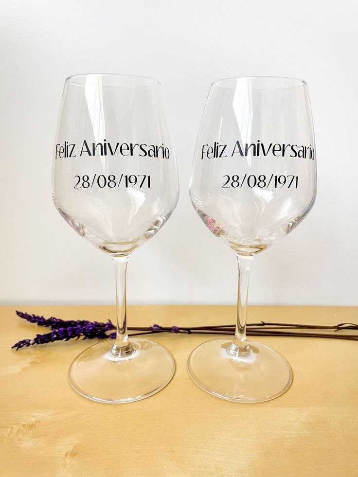 Copa de Vino,Champagne,coñac...Regalo Personalizado para Bodas,Aniversarios, Cumpleaños y eventos especiales