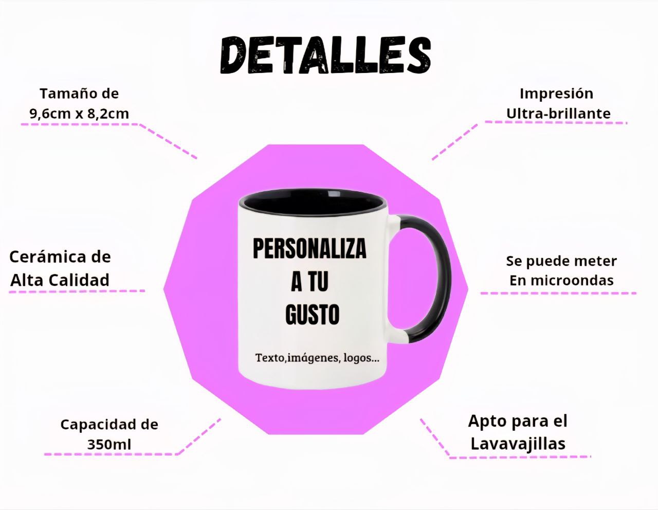 TAZA DE COLORES PERSONALIZADA